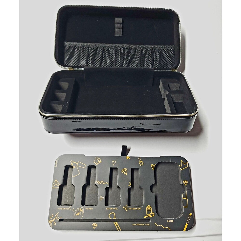 Aprés Gel-X Empty Case Only Black Vegan Leather Nail Kit Replacement Organizer